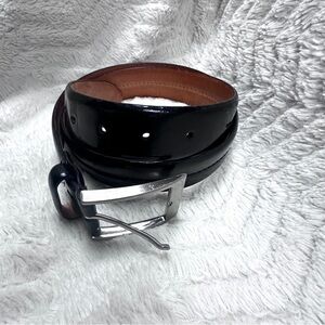 Andrea D'amico Men’s Black Leather Belt Made in Italy, 34